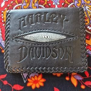 Harley Davidson Leather and Stingray Skin Wallet